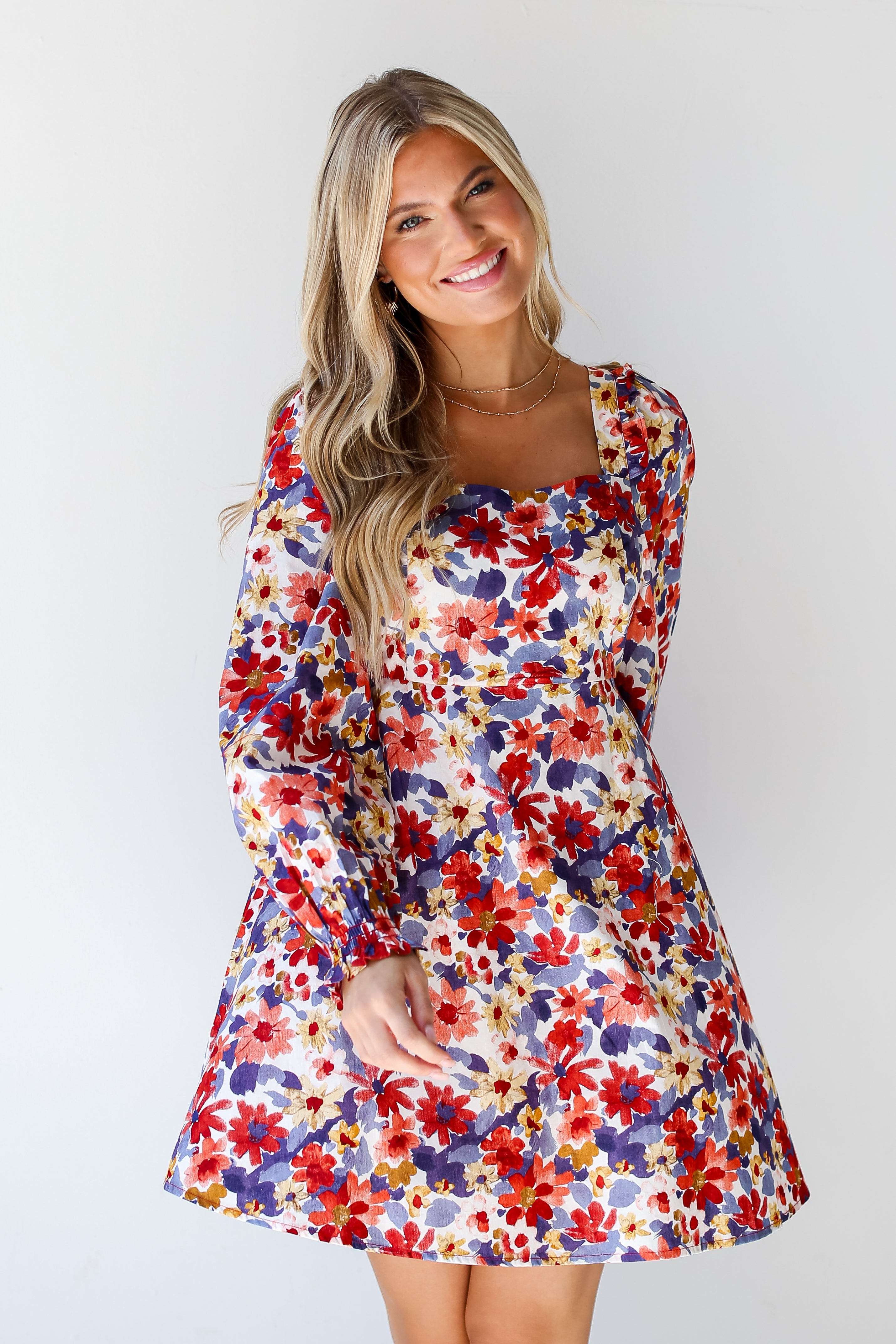colorful Floral Mini Dress
