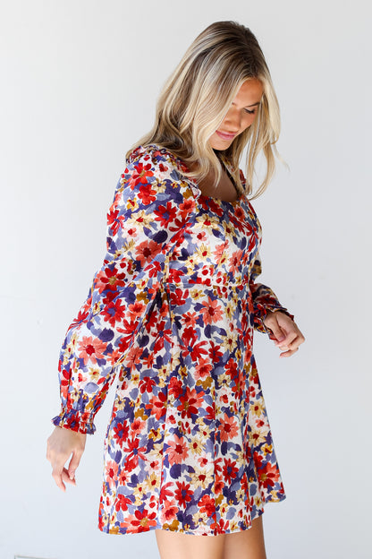 Floral Mini Dress for fall. Cute Dresses For Women
