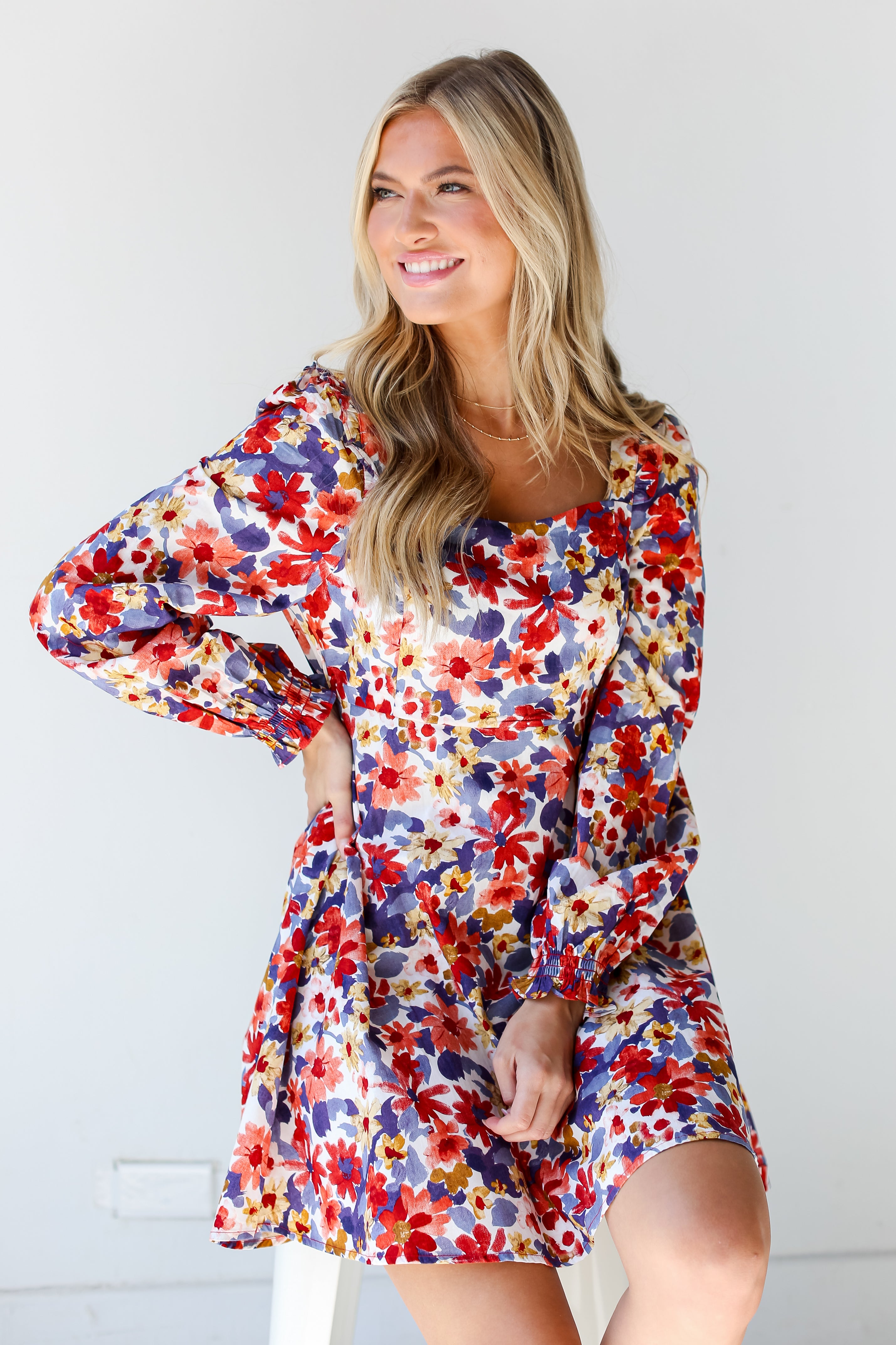 flowy Floral Mini Dress. Cute Dresses For Women