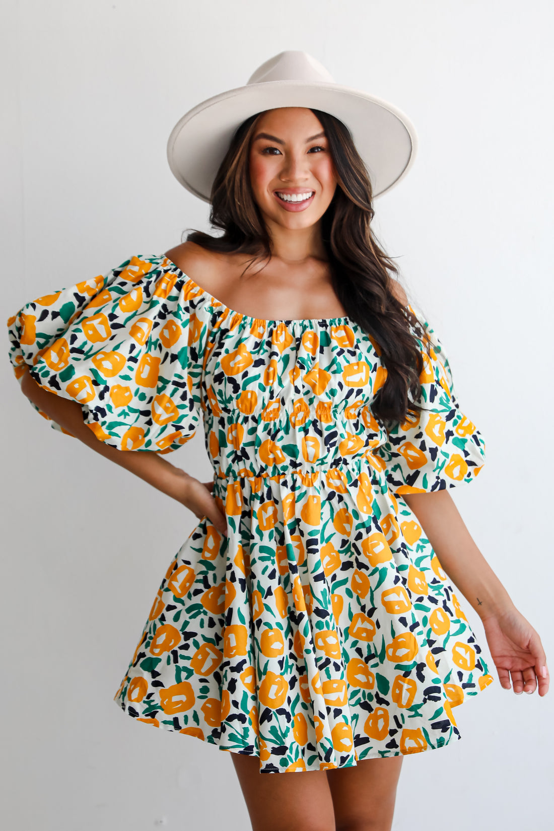 Fairytale Days Yellow Floral Mini Dress