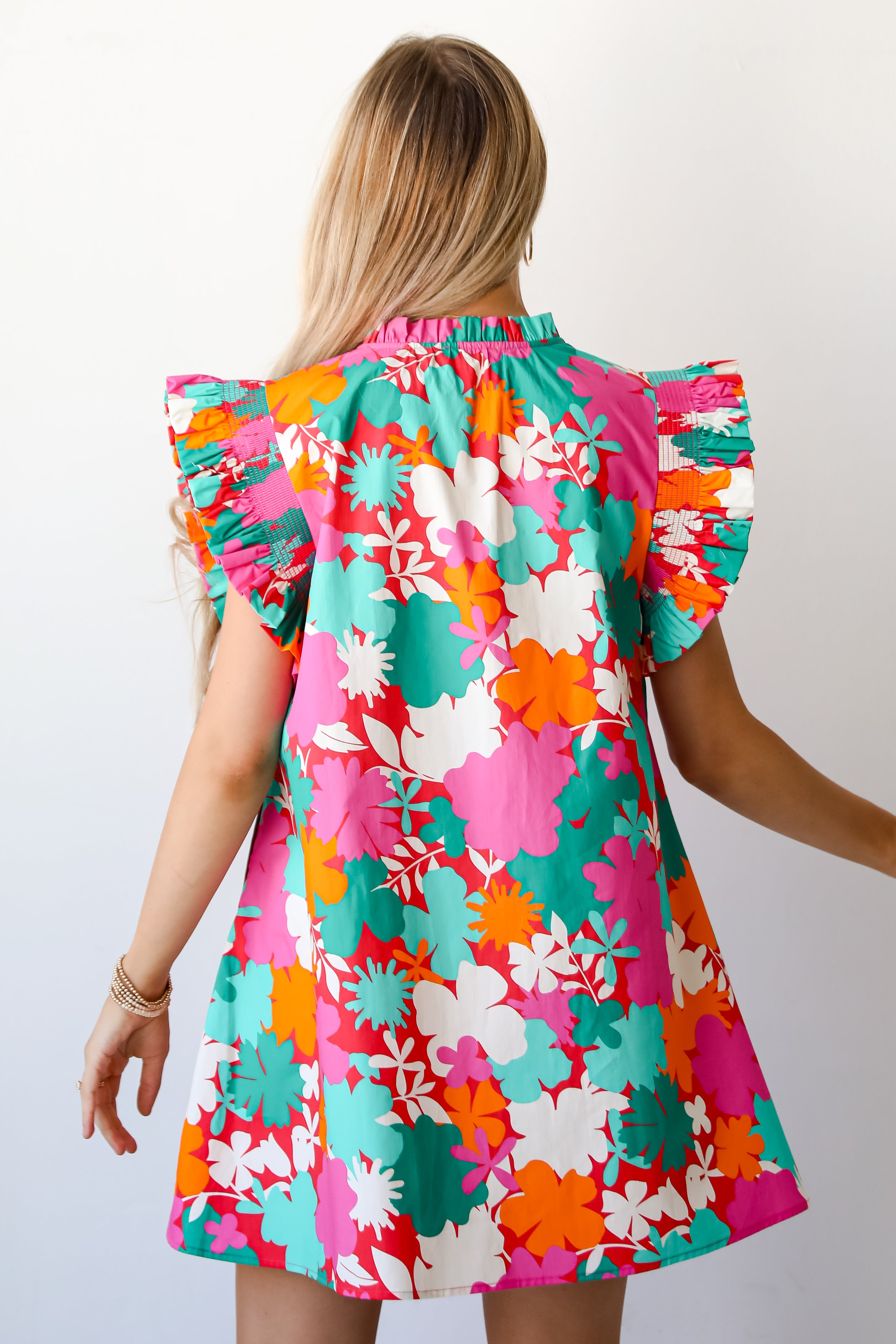 Flattering Disposition Pink Floral Ruffle Mini Dress