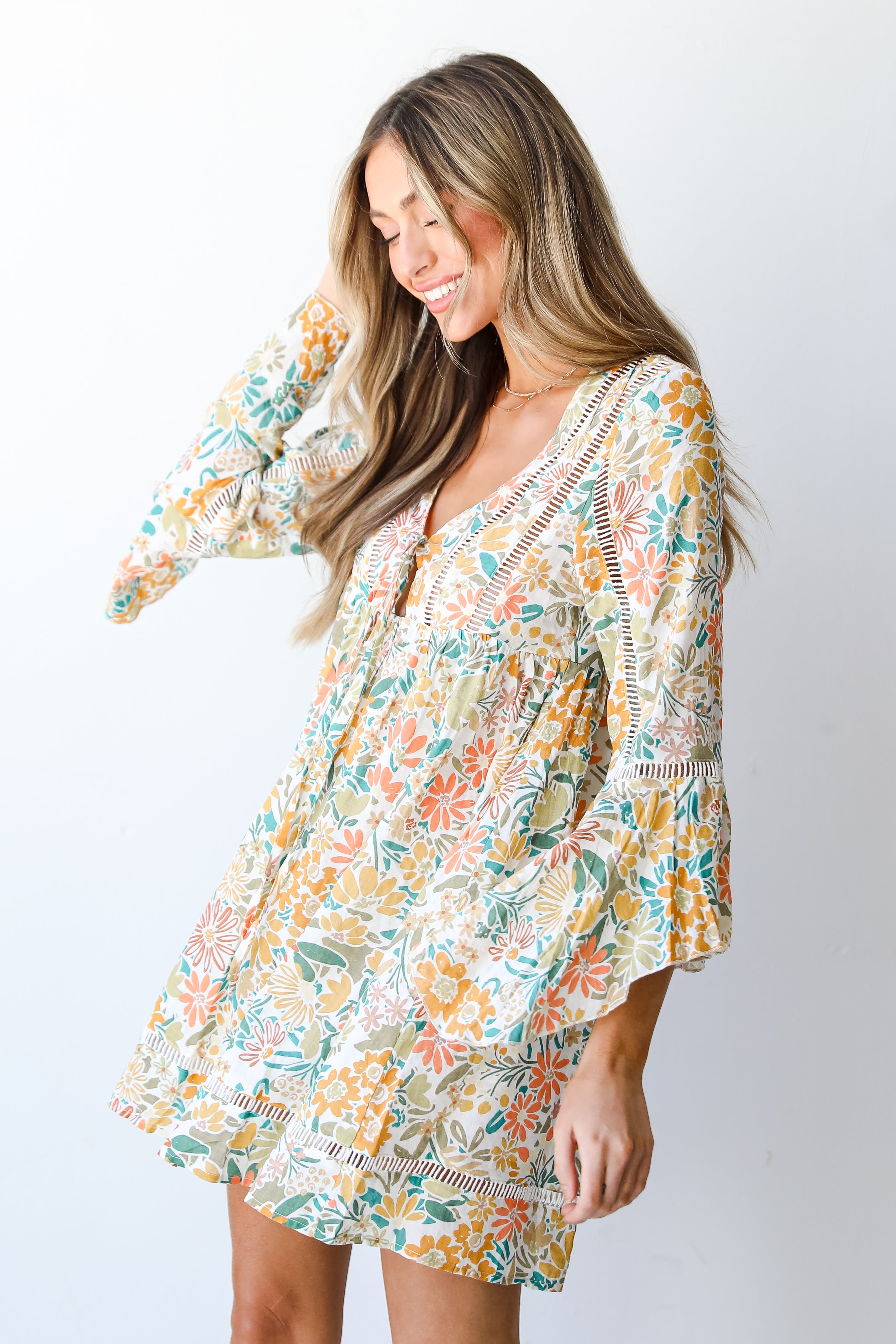 Floral Babydoll Mini Dress side view