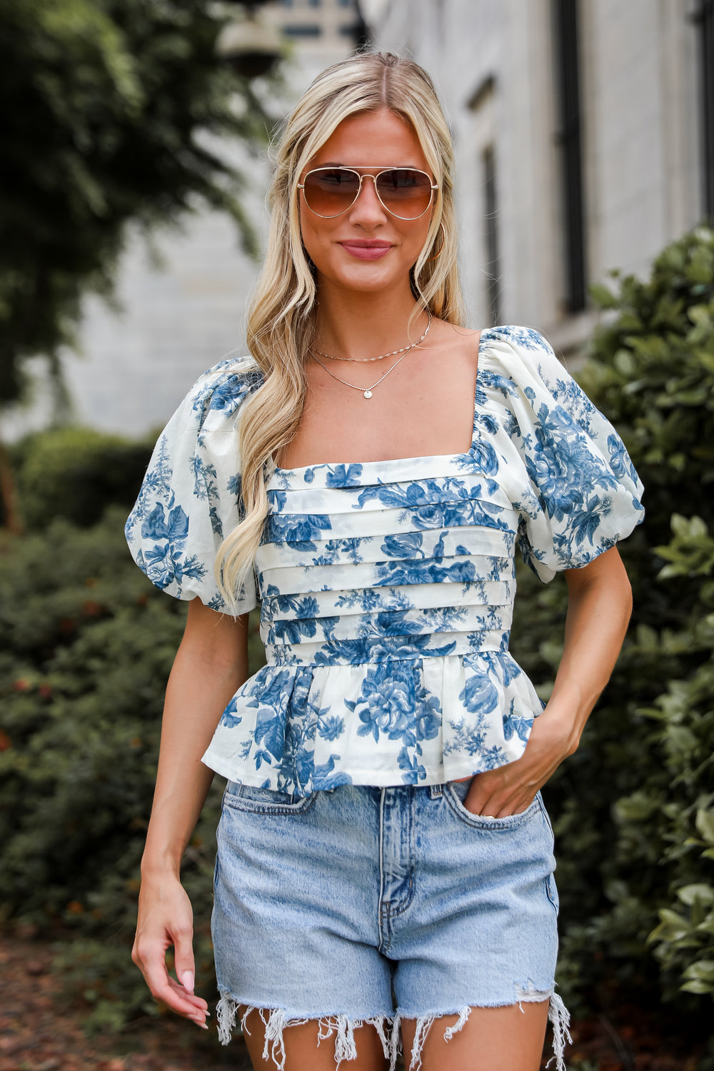 Your Only Darling Ivory Floral Puff Sleeve Blouse for summer