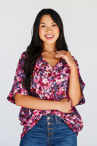 Oversized Floral Blouse front view