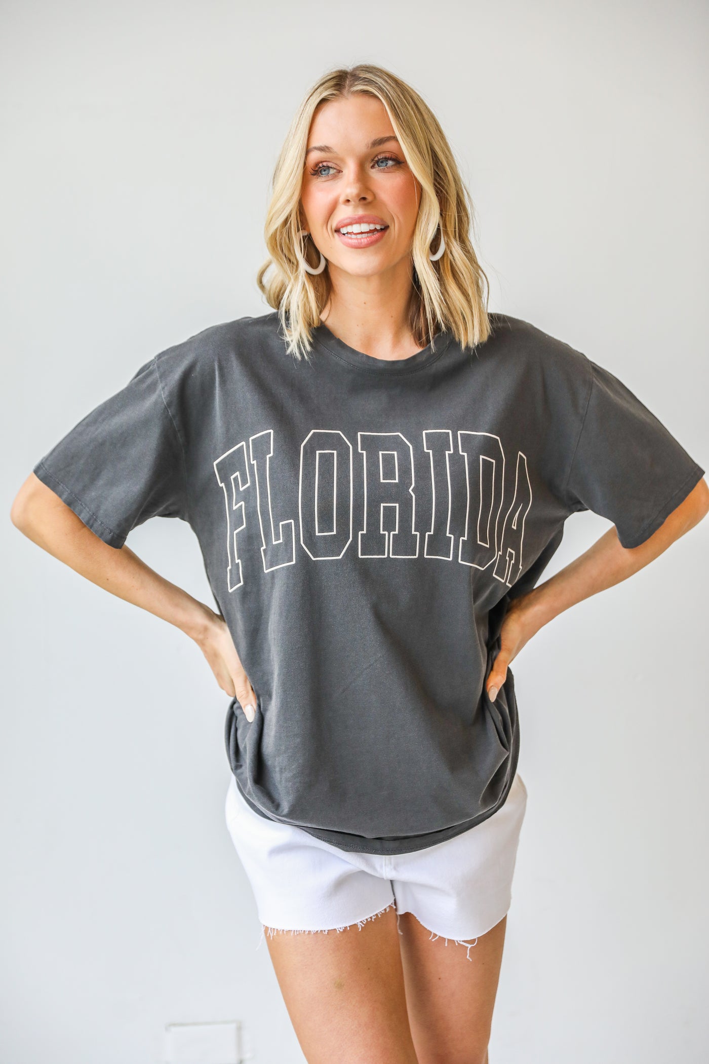charcoal Florida Graphic Tee front view