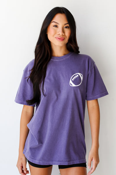 purple In My Football Mom Era Tee front view