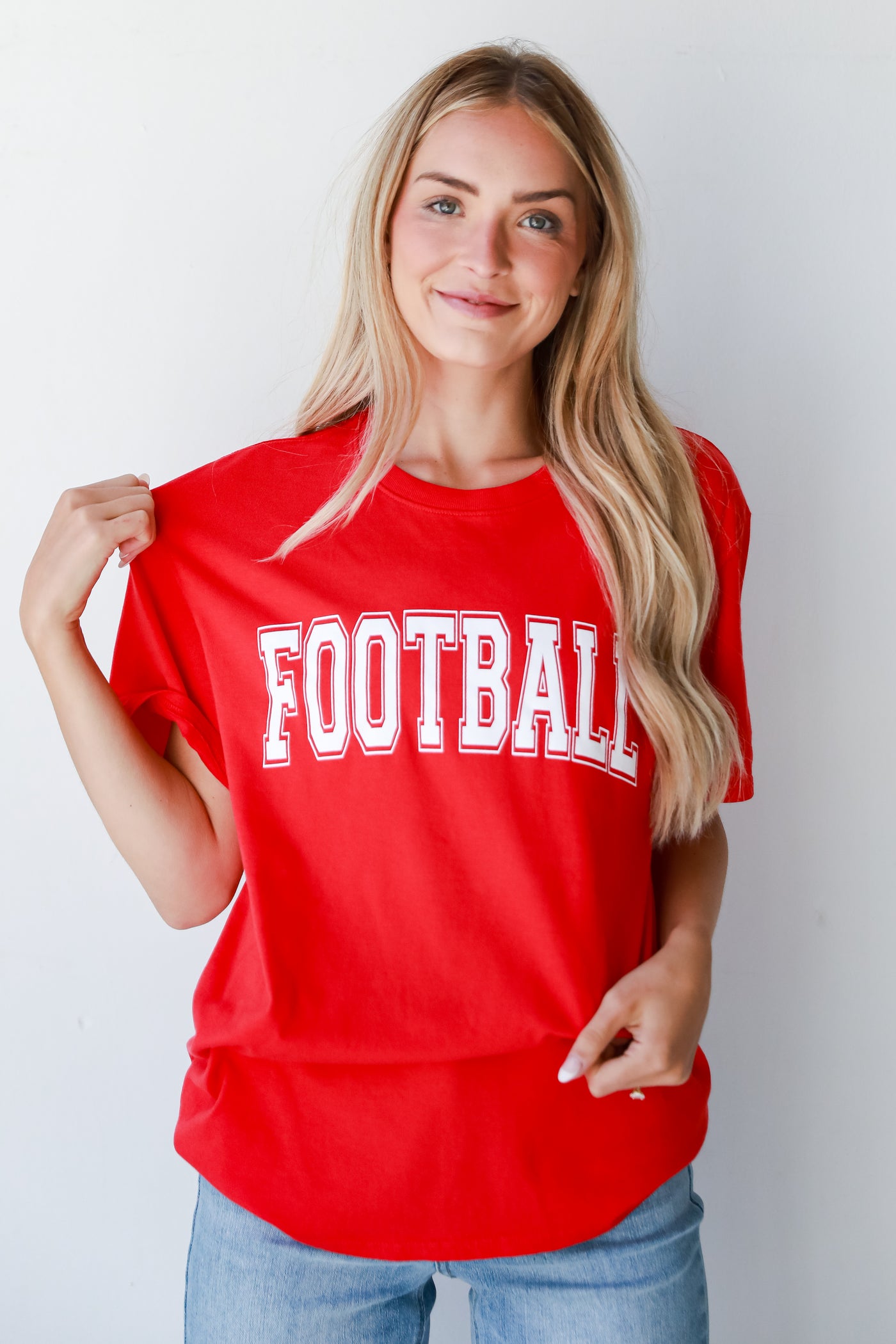 red Football Tee front view