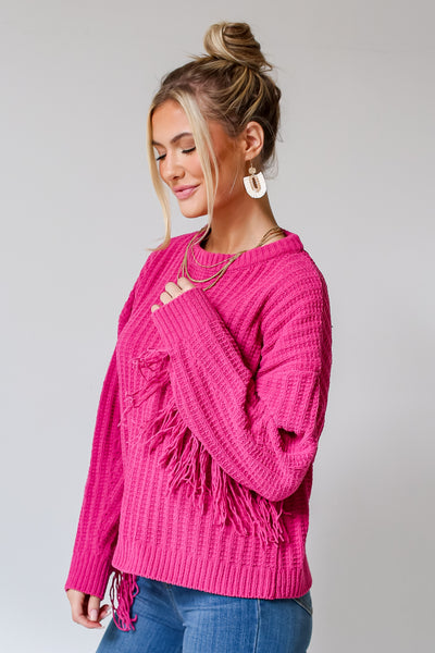 cozy pink sweater