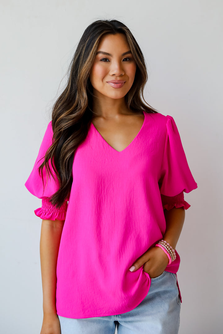 Chic Intent Hot Pink Blouse