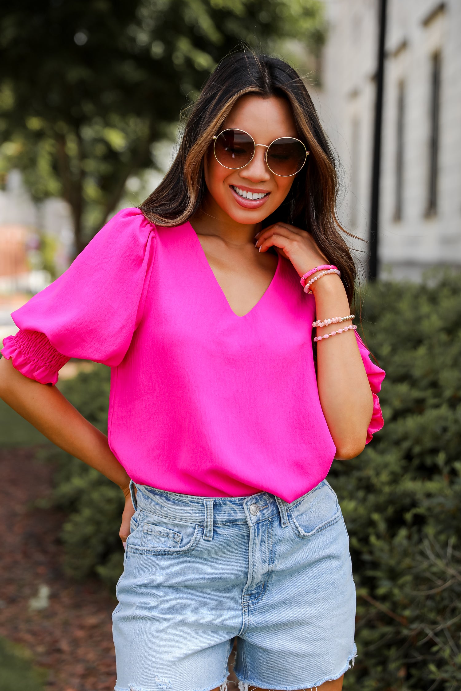 Chic Intent Hot Pink Blouse