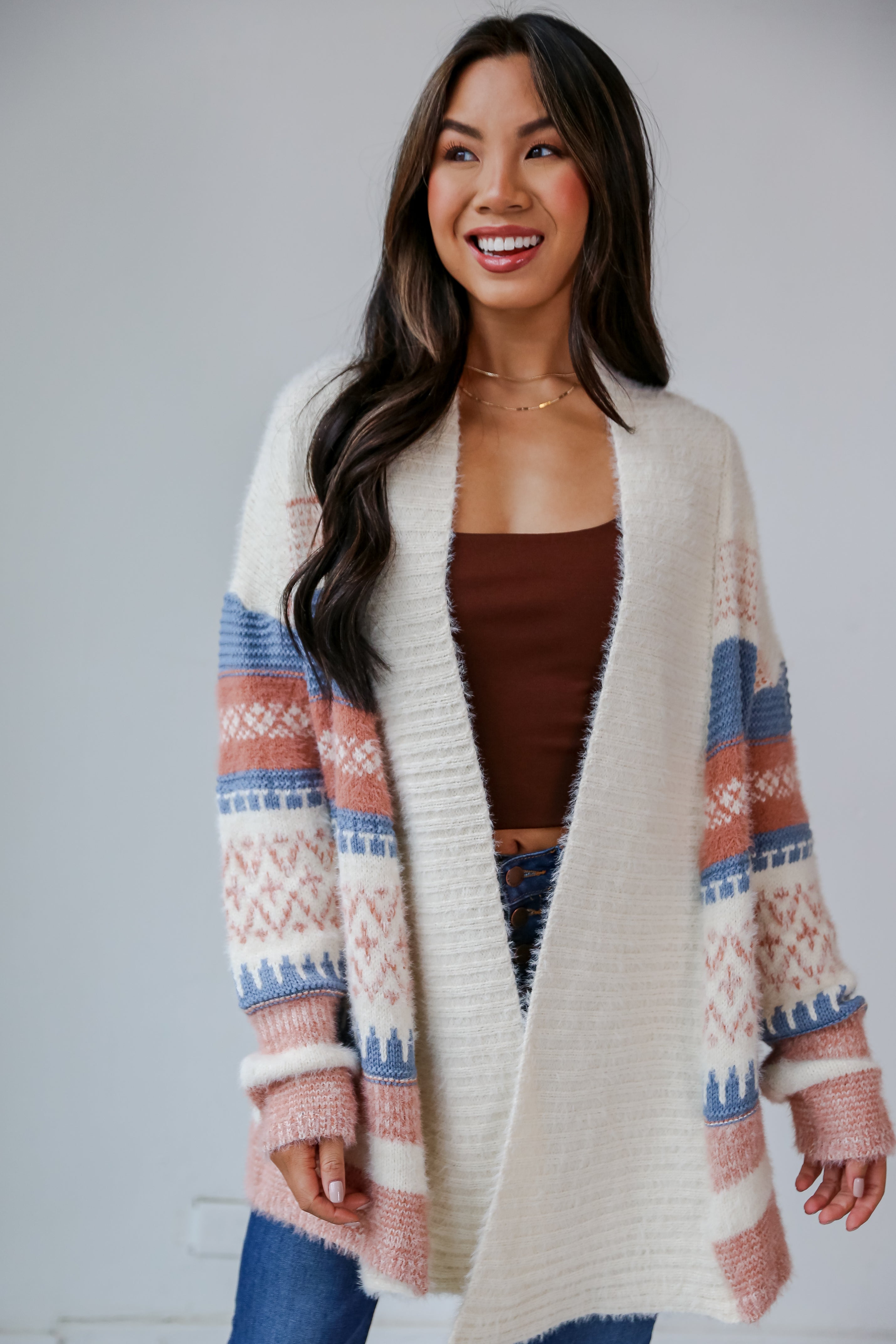 fuzzy knit Cardigan