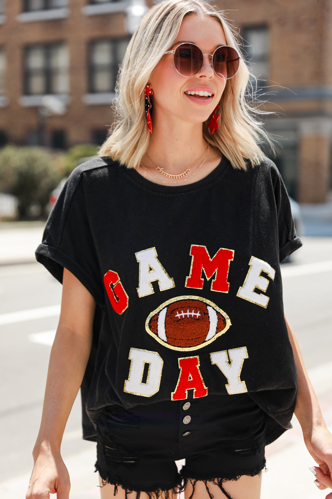 Game Day Patch Letter Tee