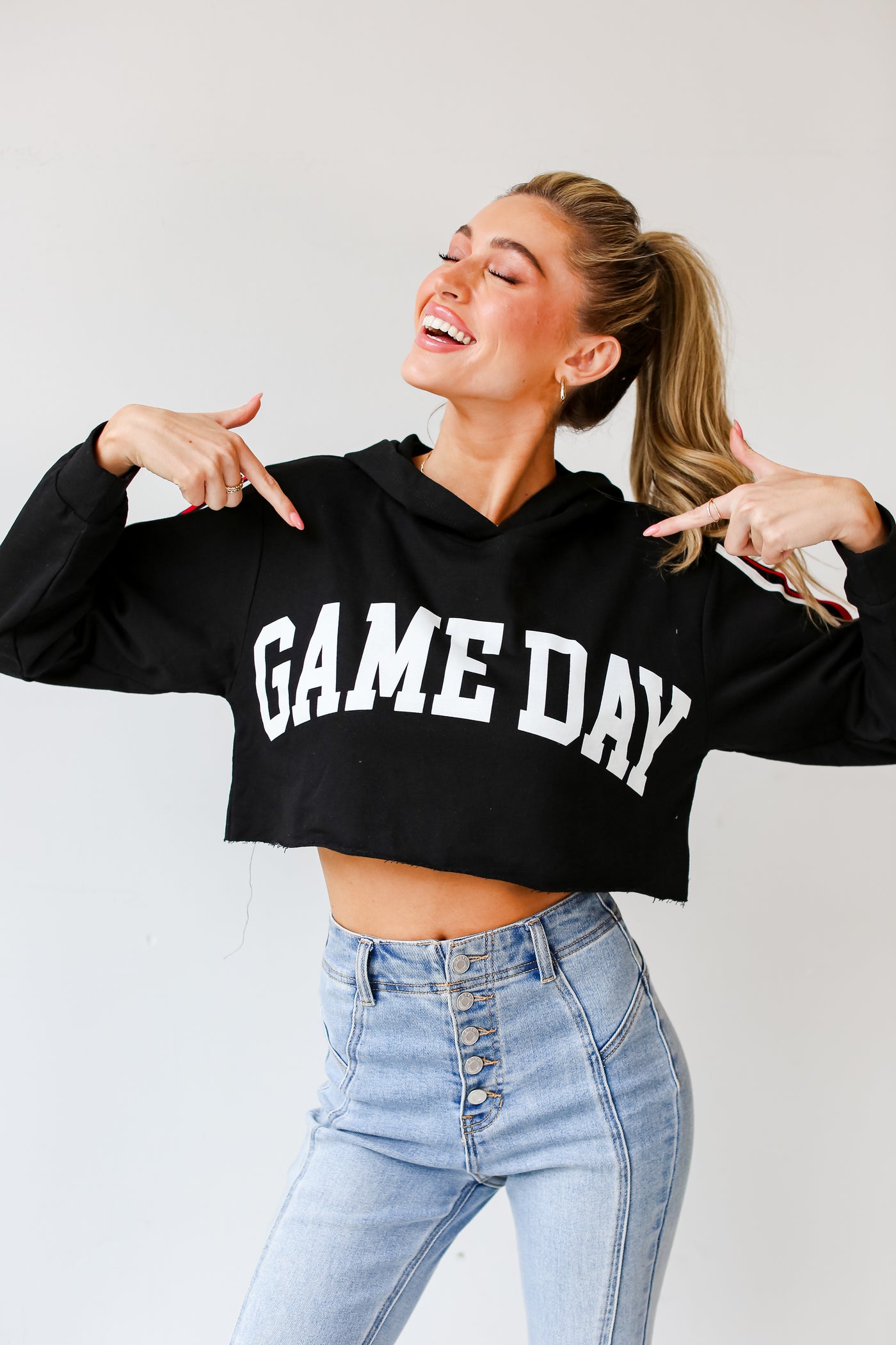 Game Day Cropped Hoodie front view