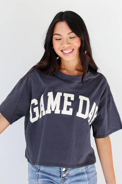 Game Day Cropped Graphic Tee front view