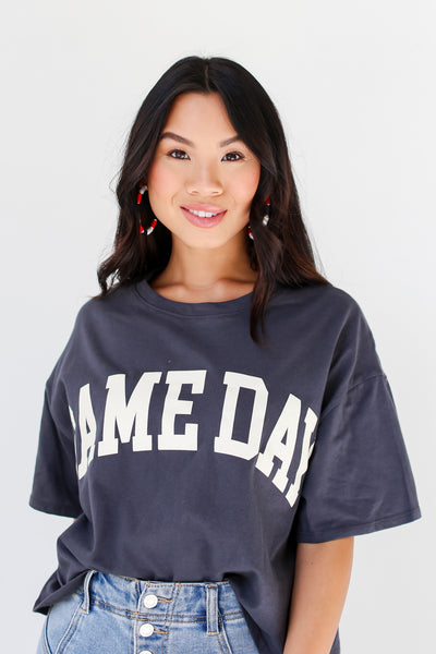 Game Day Cropped Graphic Tee close up