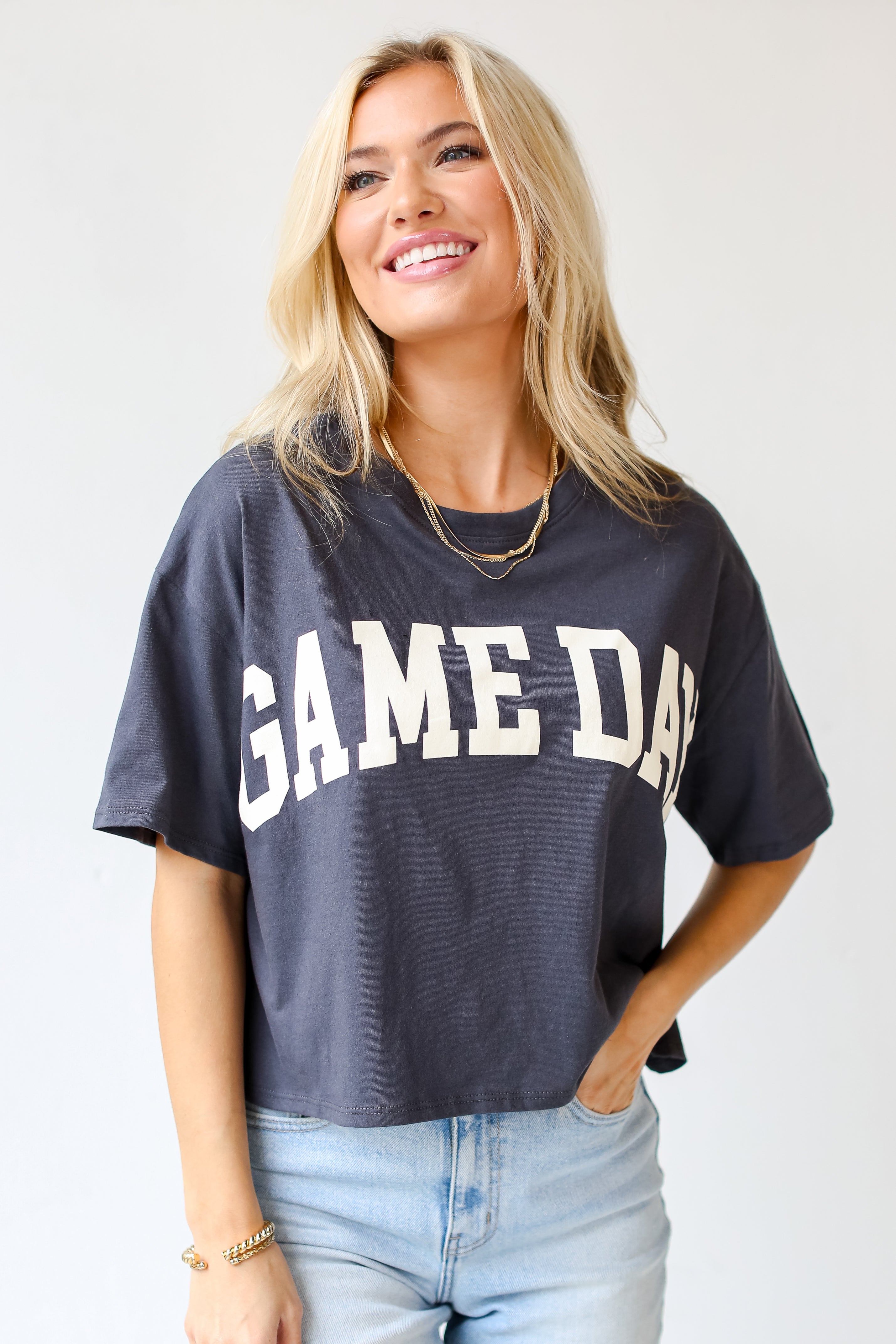 Game Day Cropped Graphic Tee | Game Day Outfits | DressUp – Dress Up