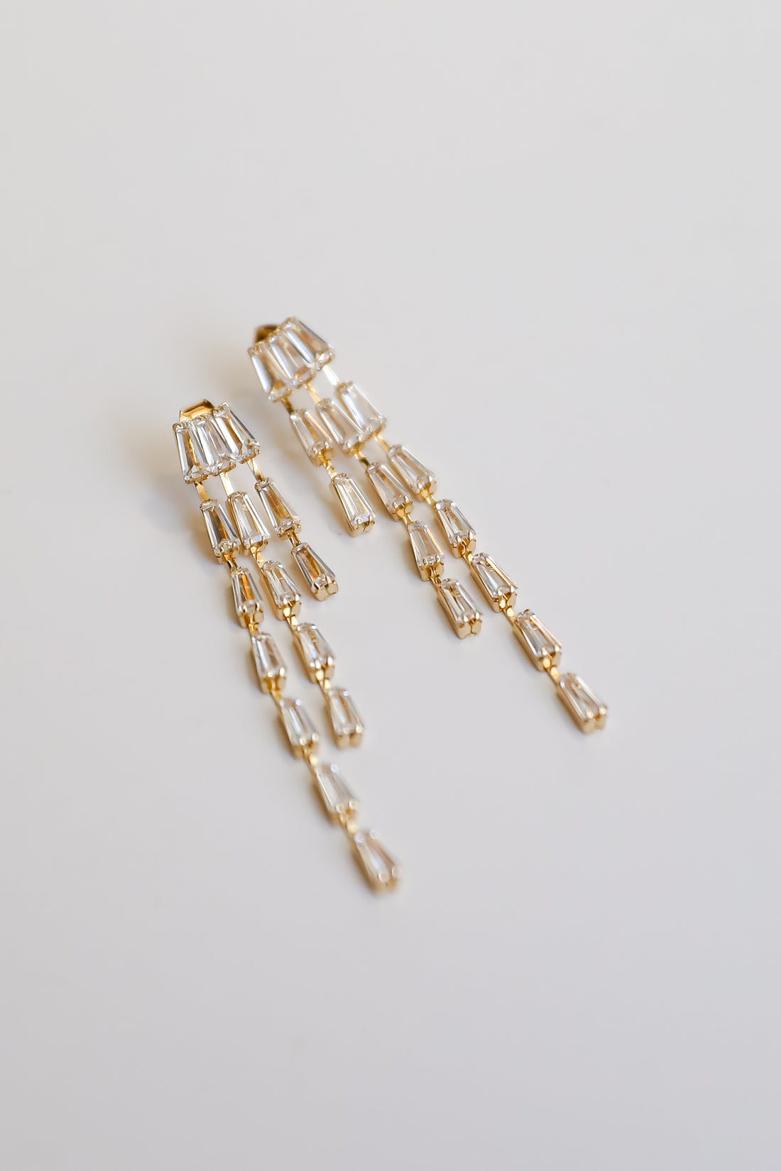 Blaire Gold Gemstone Chain Drop Earrings