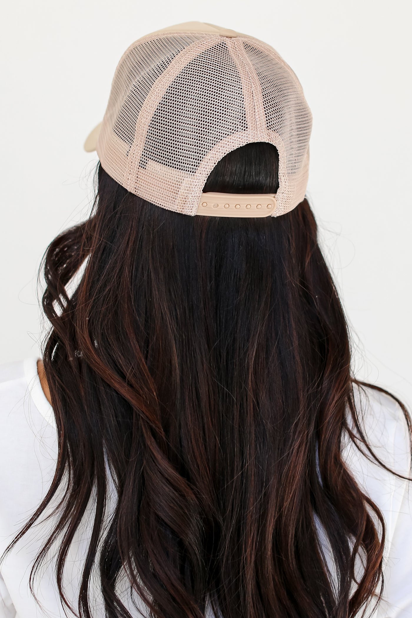 taupe Georgia Trucker Hat back view