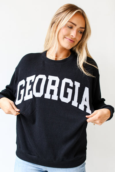 black corded georgia sweatshirt