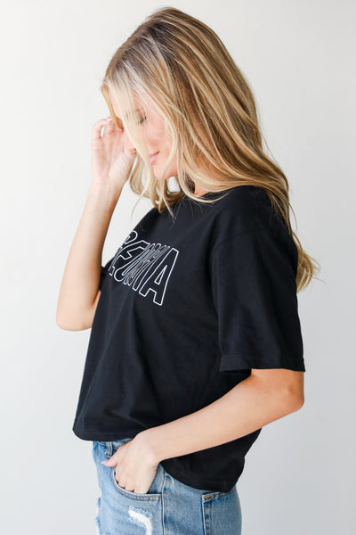 Black Georgia Block Letter Cropped Tee side view