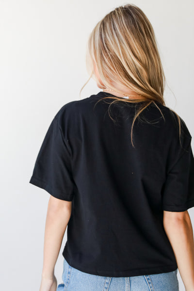 Black Georgia Block Letter Cropped Tee back view