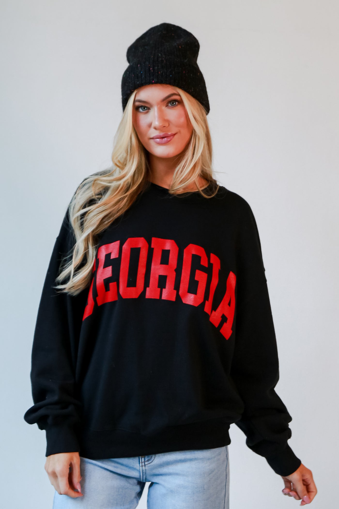 cute Black Oversized Georgia Sweatshirt