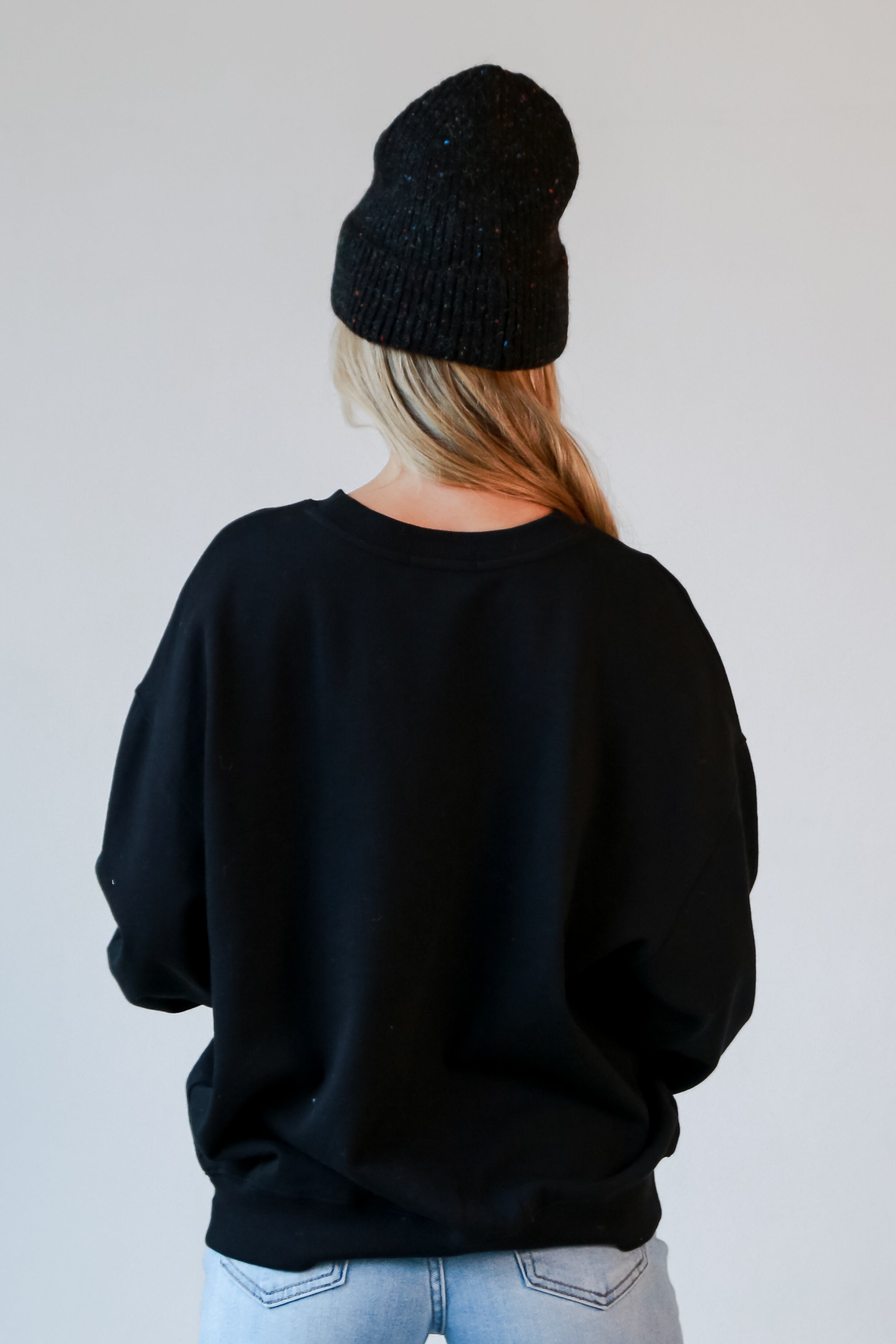 Black Oversized Georgia Sweatshirt back view