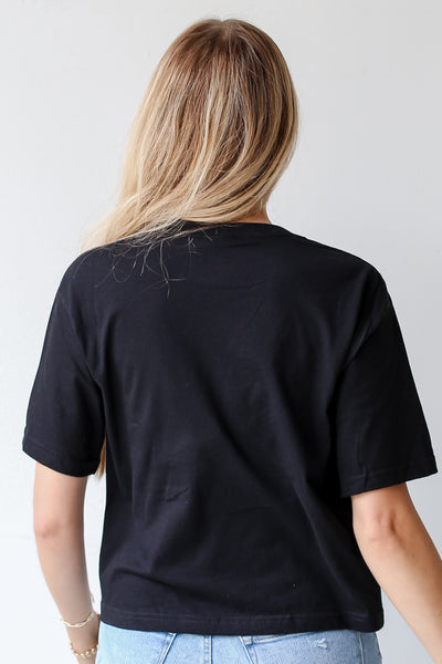 Black Georgia Block Letter Cropped Tee back view