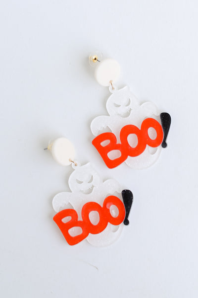 Boo Ghost Earrings flat lay