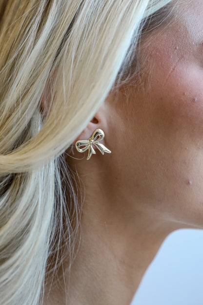 Finley Gold Bow Earrings