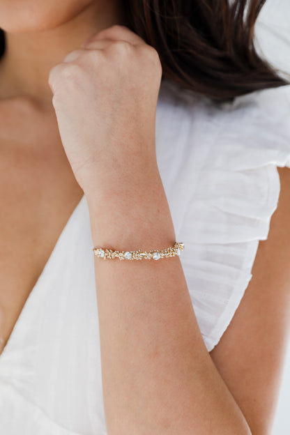 Gold Rhinestone Cuff Bracelet