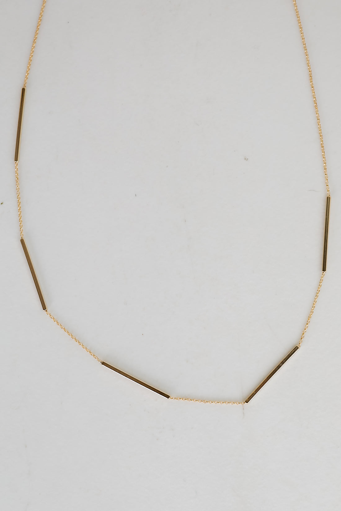 Gold Bar Chain Necklace