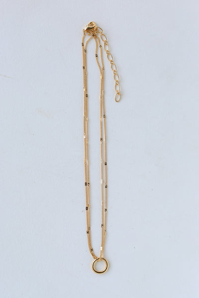 Gold Chain Necklace flat lay