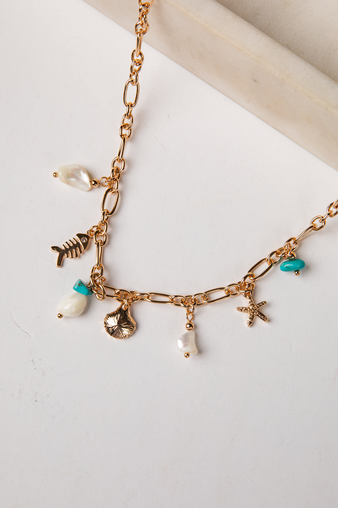 Capri Gold Charm Necklace