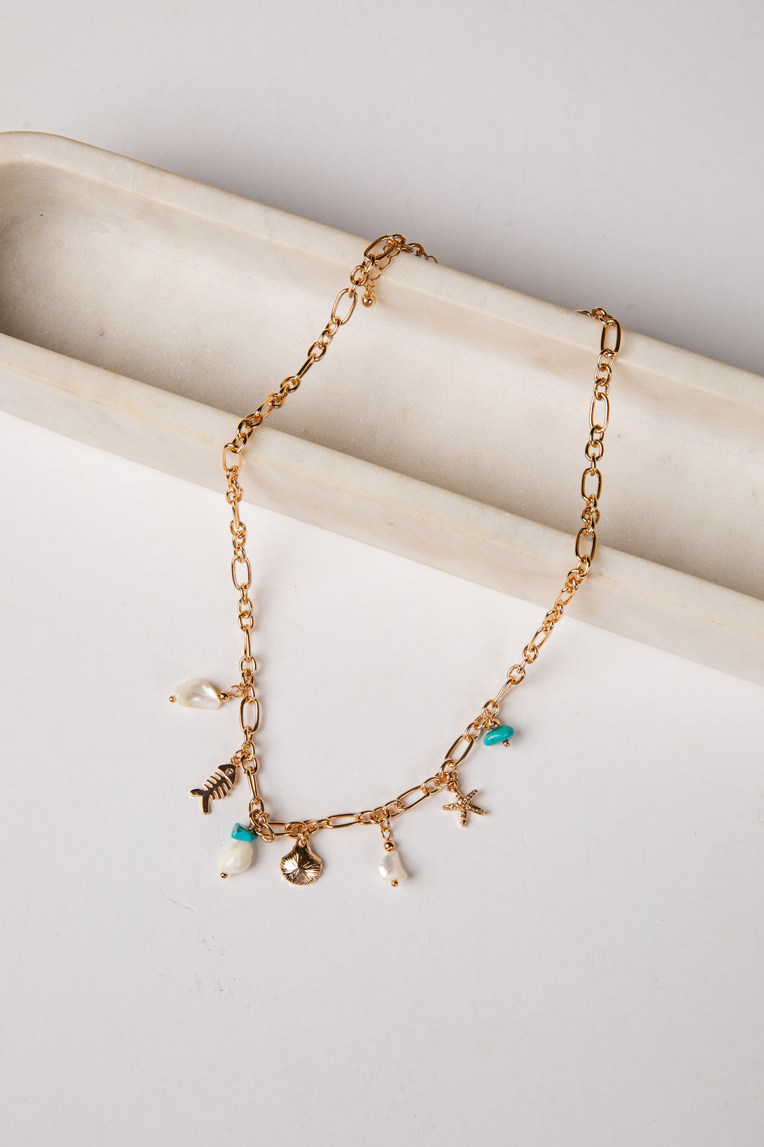Capri Gold Charm Necklace