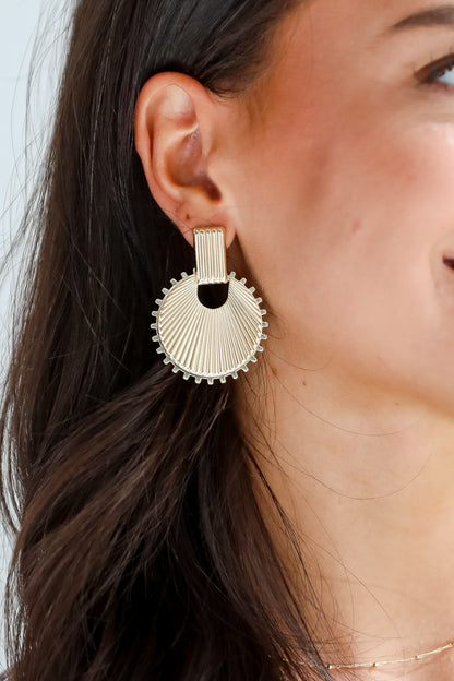 Sarah Gold Statement Circle Earrings