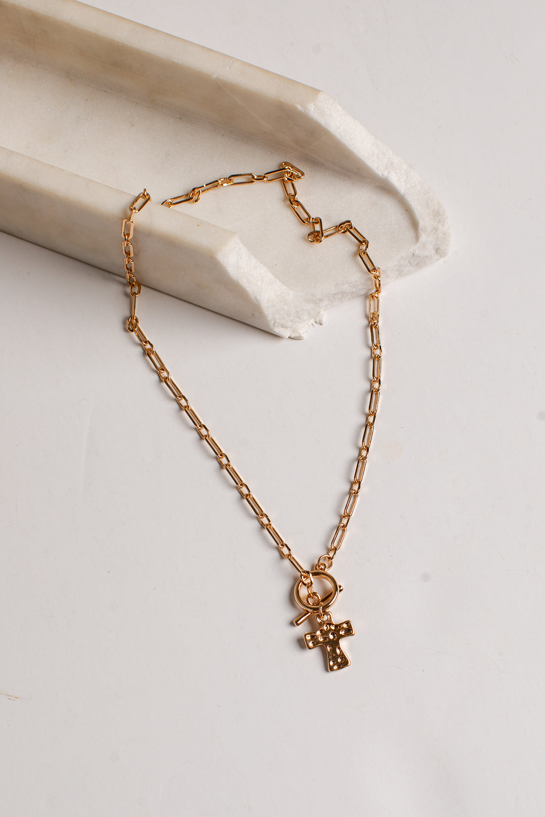 Callie Cross Pendant Gold Necklace