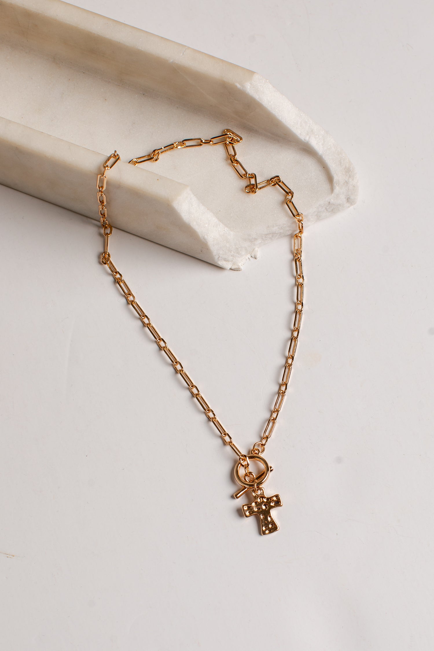 Callie Cross Pendant Gold Necklace