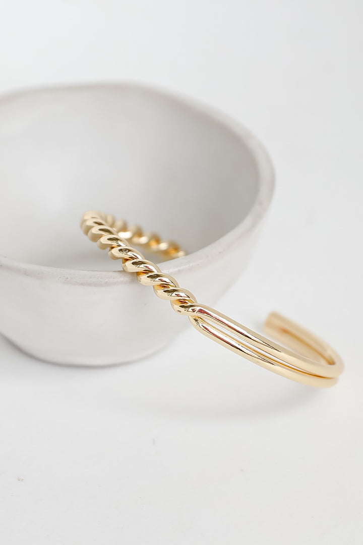 Missy Gold Twisted Cuff Bracelet