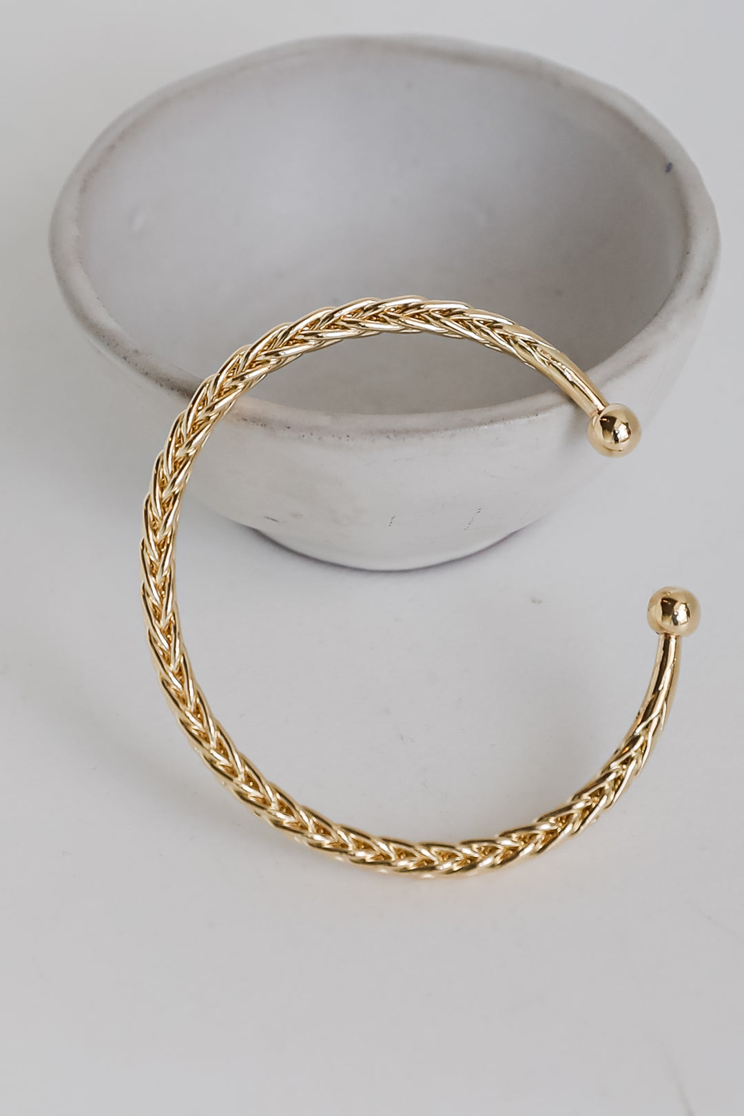 Gold Braided Cuff Bracelet