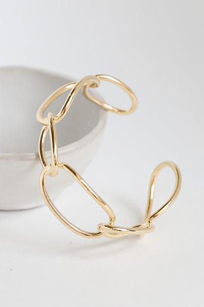 Brooklyn Gold Chainlink Cuff Bracelet dainty jewelry