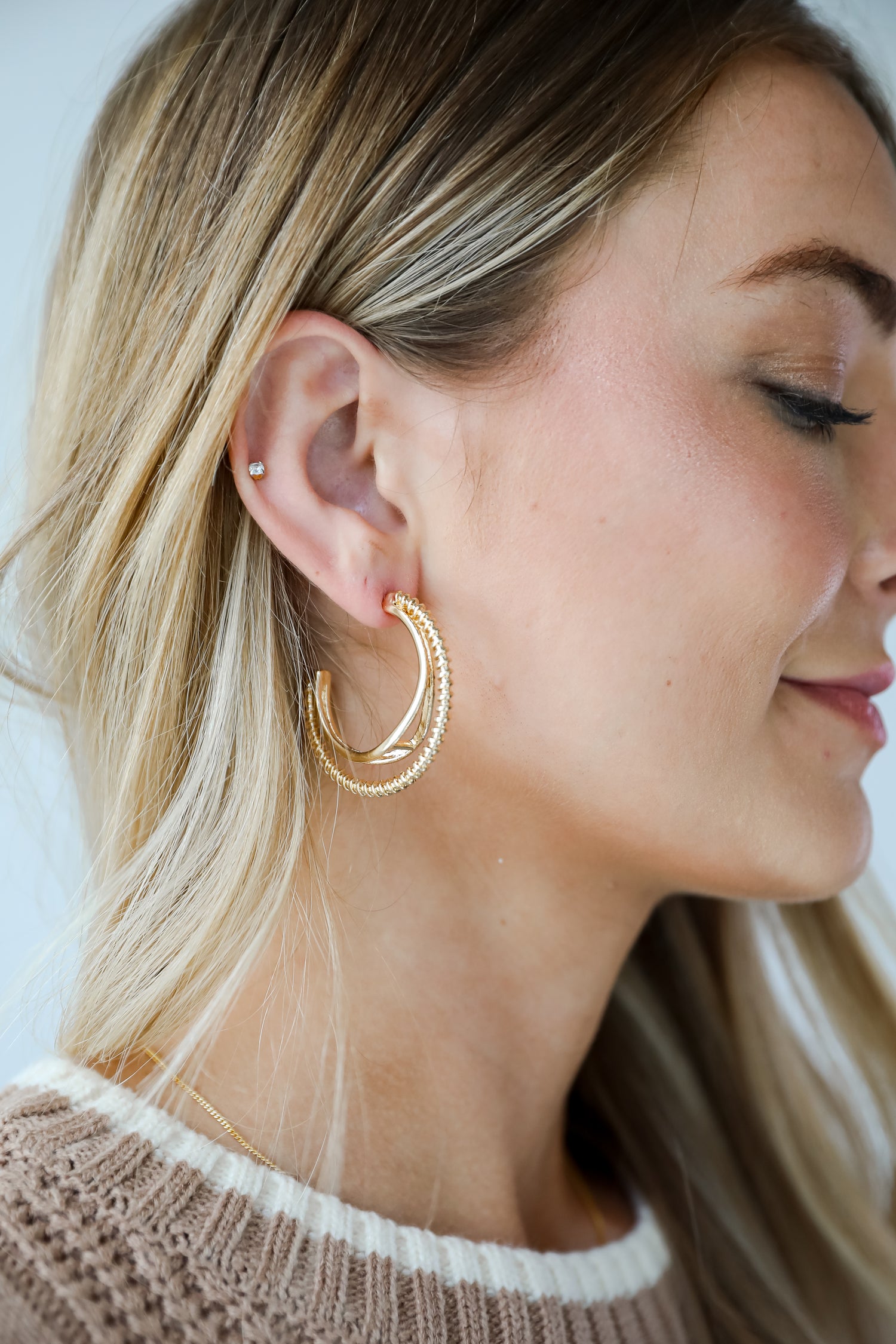 Gold Double Hoop Earrings | Gold Hoops For Women | ShopDressUp Dress Up Gold Double Hoop Earrings | Gold Hoops For Women | ShopDressUp Dress Up