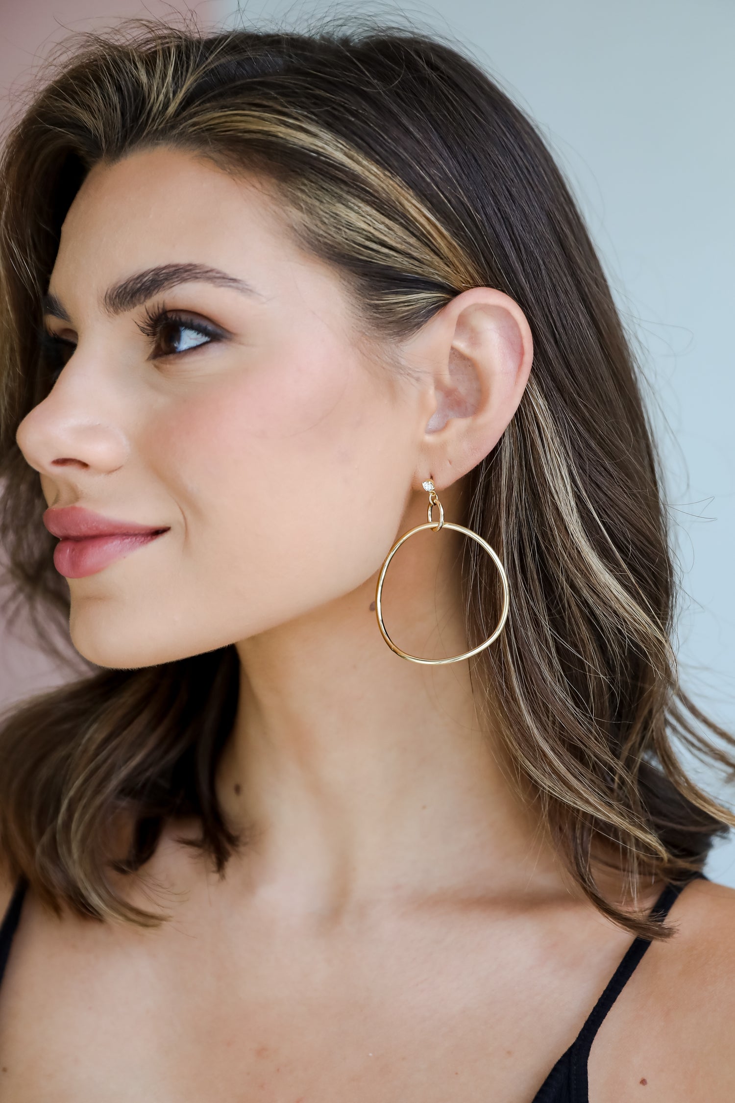 Gold Circle Statement Earrings Trendy Earrings ShopDressUp