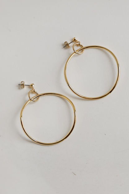 Juliette Gold Circle Statement Earrings