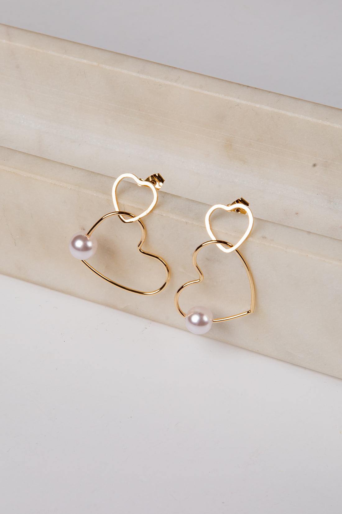 Cydney Gold Heart Hoop Earrings