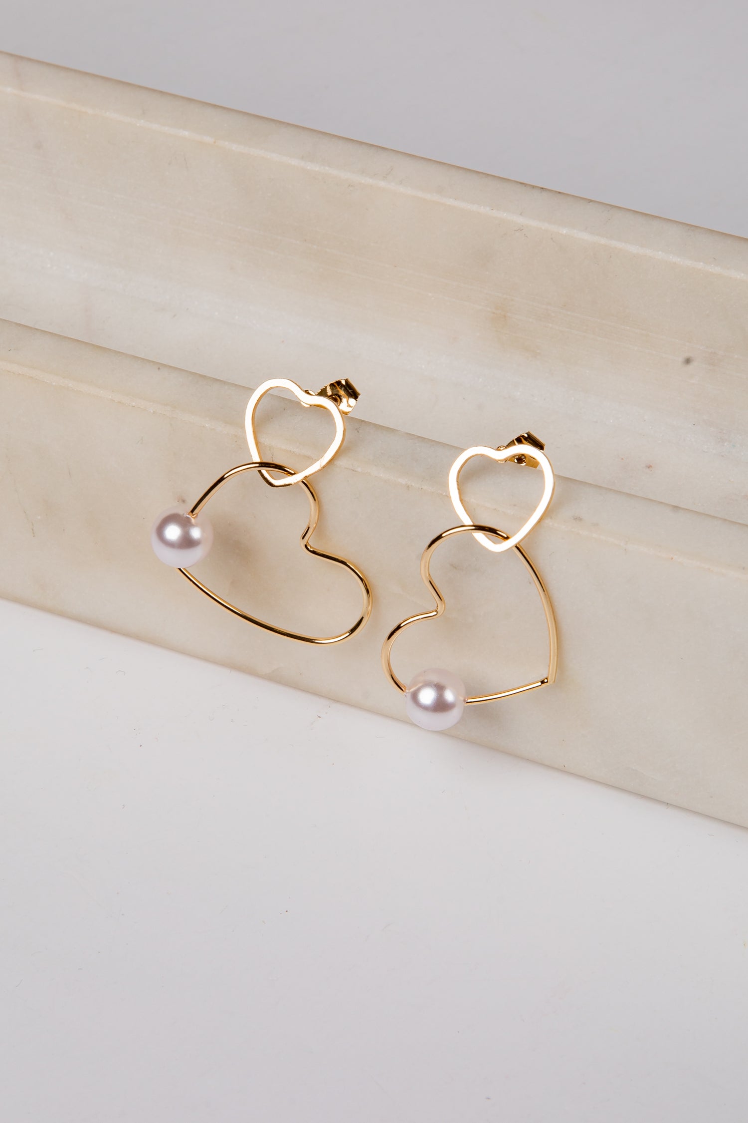 Cydney Gold Heart Hoop Earrings