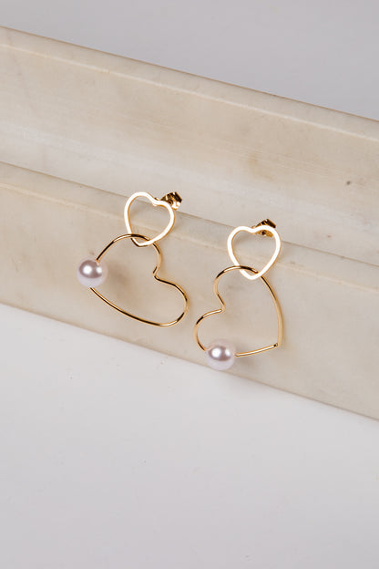 Cydney Gold Heart Hoop Earrings