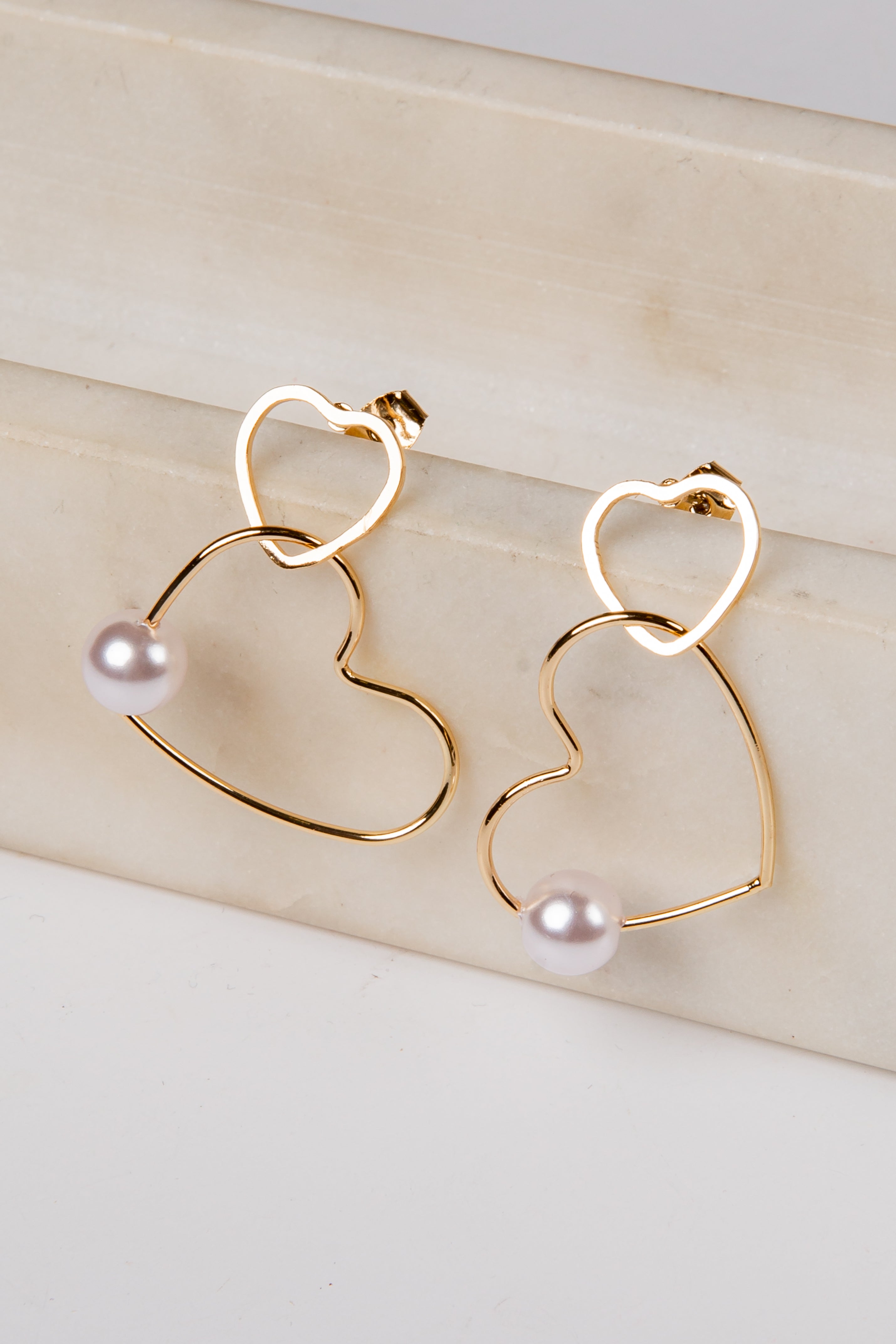 Cydney Gold Heart Hoop Earrings