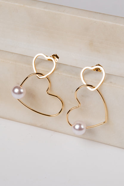 Cydney Gold Heart Hoop Earrings