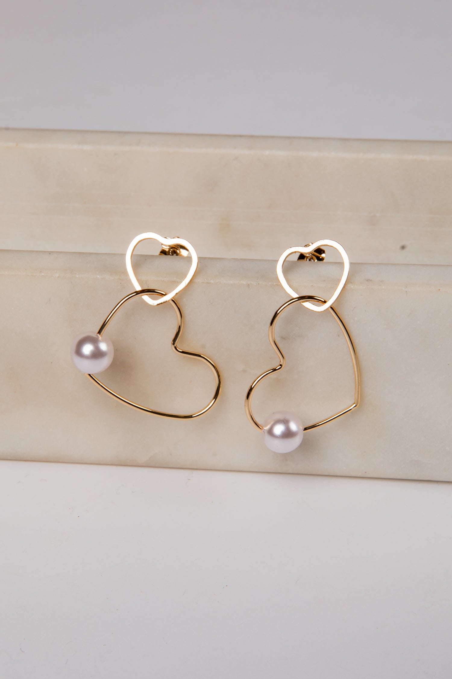 Cydney Gold Heart Hoop Earrings